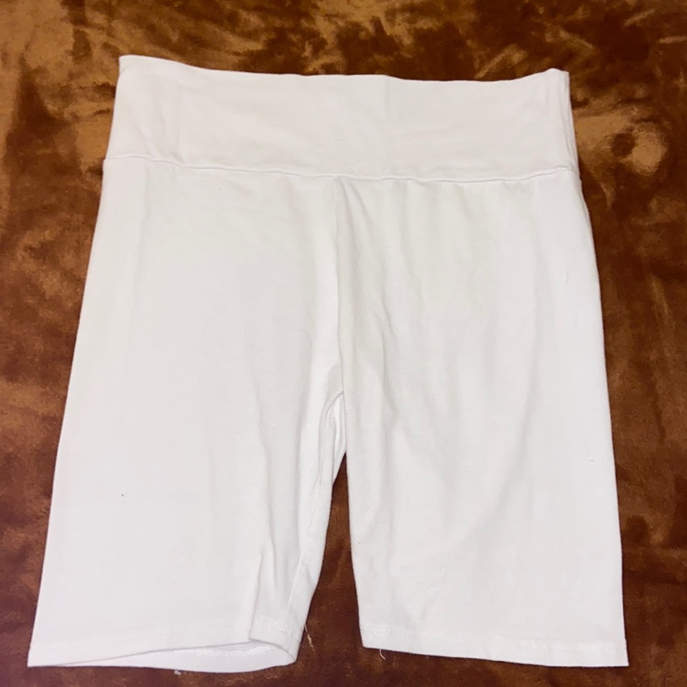 White biker shorts